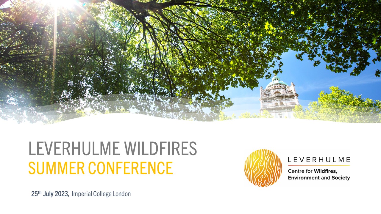 Upcoming: Leverhulme Wildfires Summer Conference 2023  – save the date, 25th July