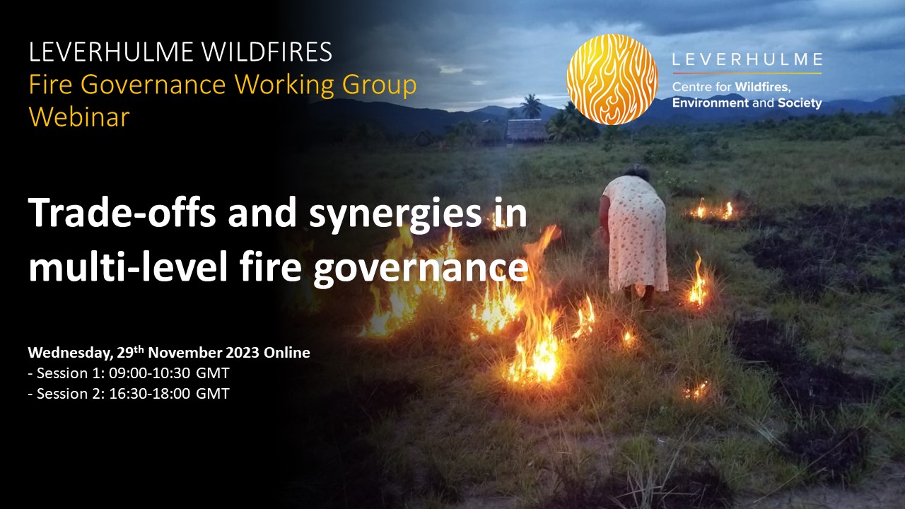 Upcoming: Trade-offs and synergies in multi-level fire governance (29 Nov 2023)