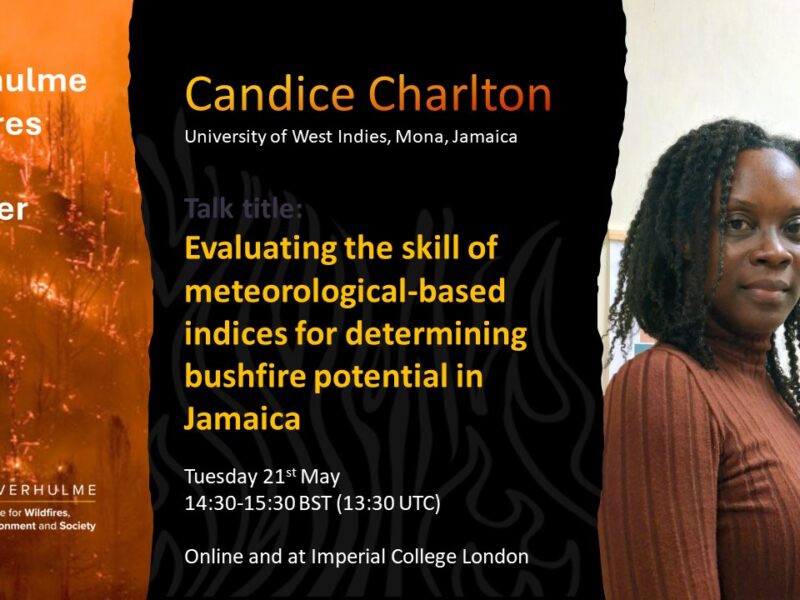Upcoming: Guest Seminar – Candice Charlton – Evaluating the skill of meteorological-based indices for determining bushfire potential in Jamaica (21 May 2024)