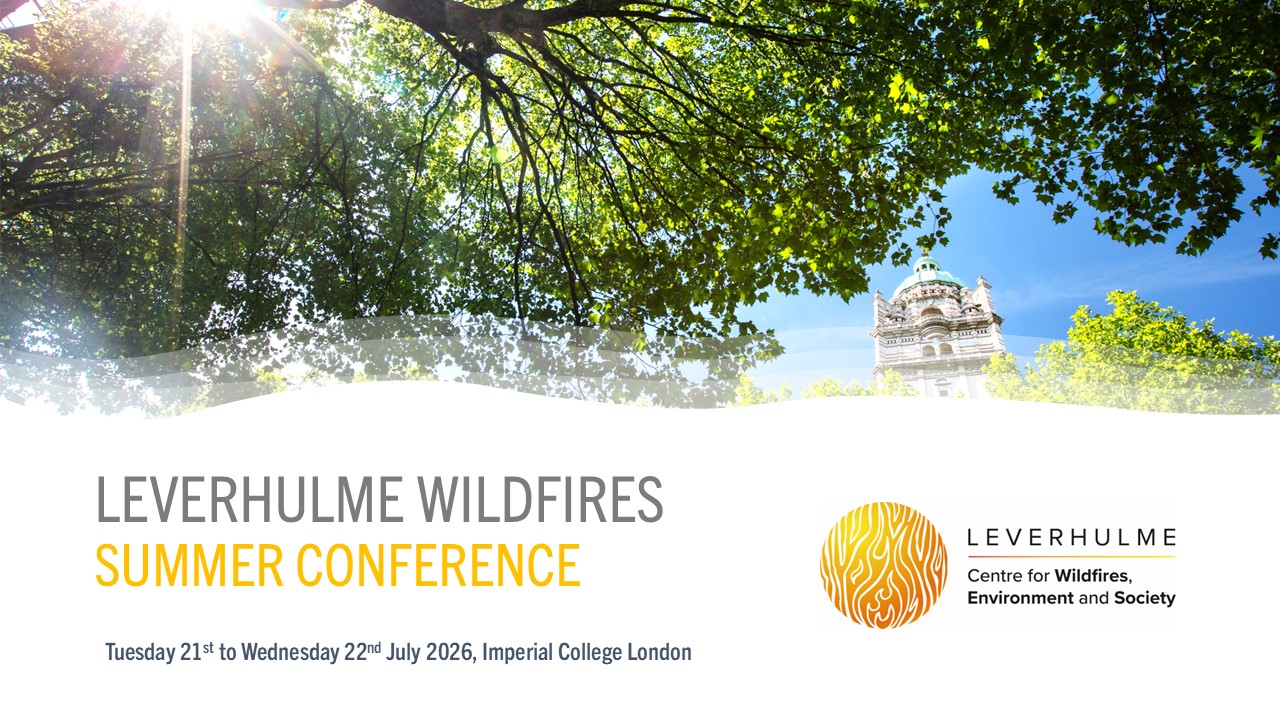 Upcoming: Leverhulme Wildfires Summer Conference 2026 (21-22 July 2026)