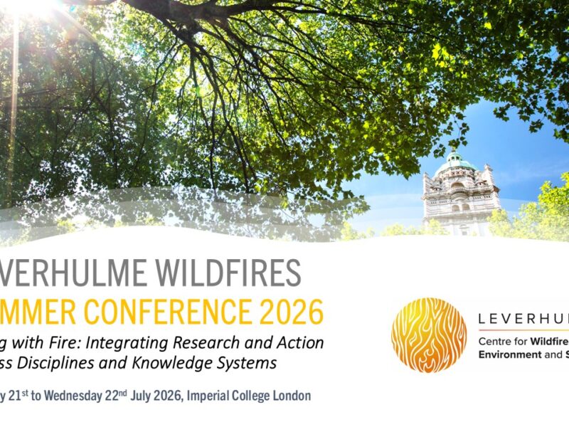 Upcoming: Leverhulme Wildfires Summer Conference 2026 (21-22 July 2026)